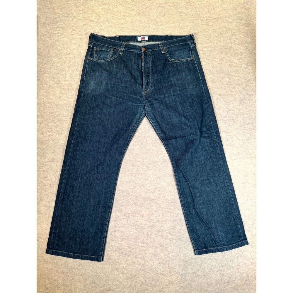 Levis 501 Original Fit Straight Jeans Mens 40x30 Blue Denim High Rise Dark Wash